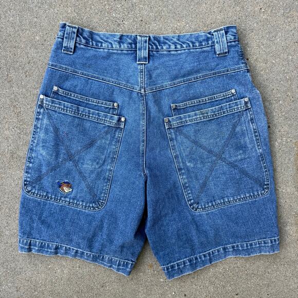 90s JNCO style Jean Shorts Jorts On the Brink OTB size 36 punk skater streetwear - Picture 2 of 9
